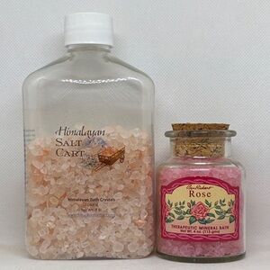 Himalayan Salt Cart Bath Crystals and Rose Mineral Bath Set